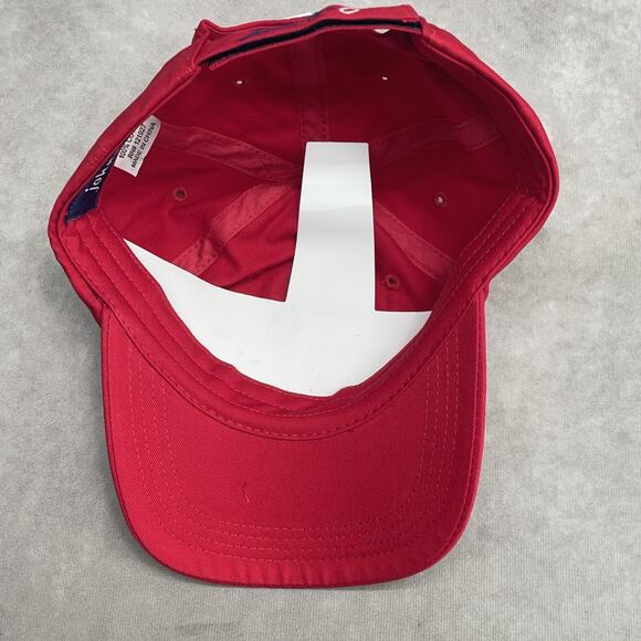 NWT johnnie-O 600 Red Baseball Cap Hat Blue Surfer Logo Men's OS Golf Adjustable - Picture 4 of 8